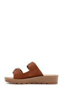 Kadın Taba Çift Tokalı Kalın Tabanlı Terlik | Derimod