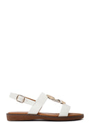 Women's White Sandals with Accessory Details | Derimod