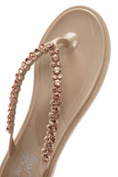 Kadın Bej Parmak Arası Taşlı Jelly Terlik | Derimod