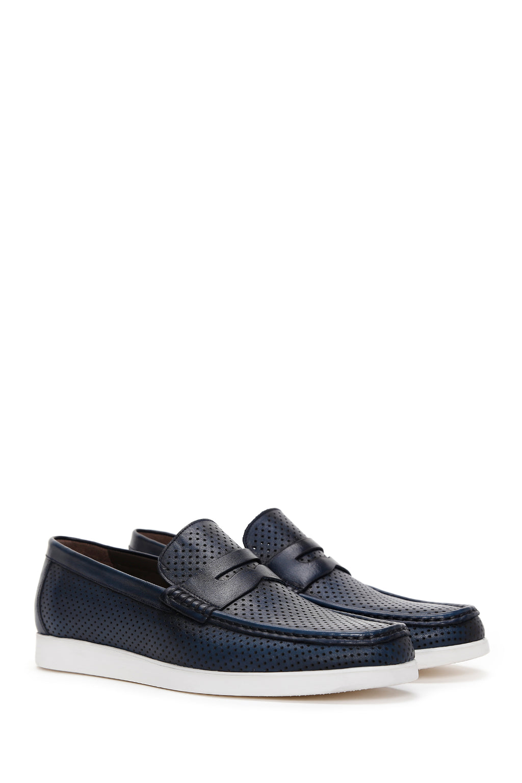 Erkek Lacivert Deri Loafer