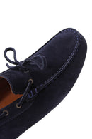 Men's Navy Blue Suede Leather Casual Loafer | Derimod