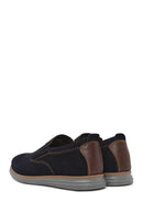Men's Navy Blue Nubuck Leather Casual Loafer | Derimod
