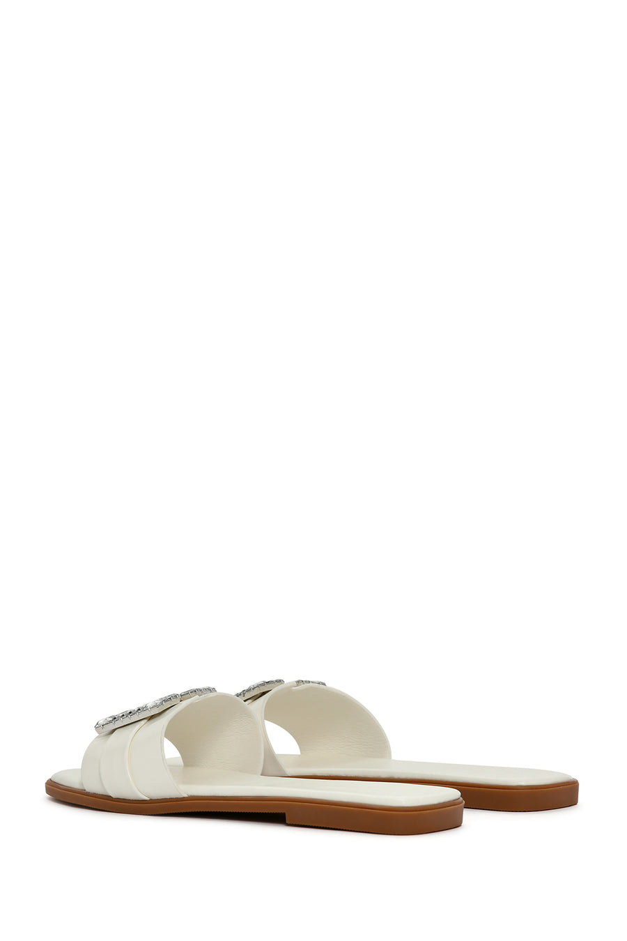 Women's White Stone Slippers