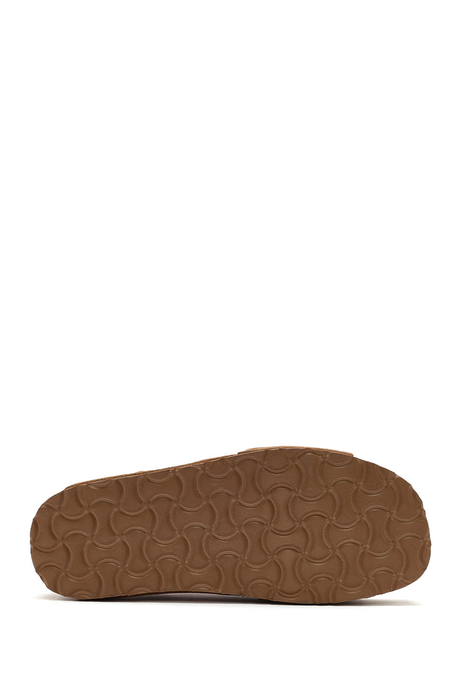 Women's Brown Thick Soled Suede Leather Slippers