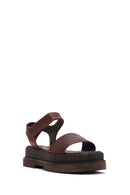 Women's Brown Chunky Leather Sandals | Derimod