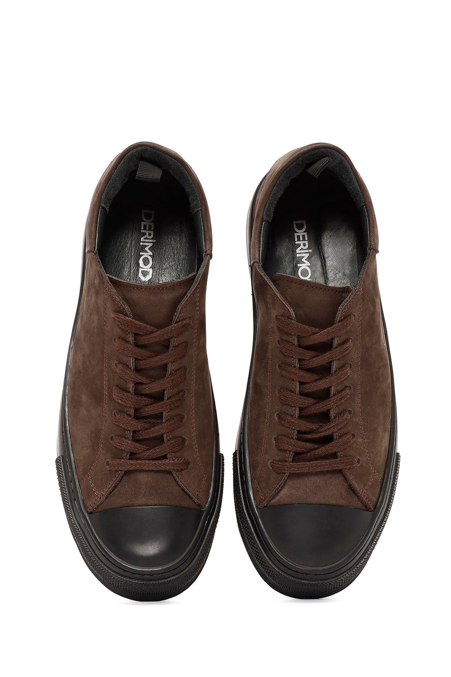 
Men's Brown Lace-Up Nubuck Leather Sneaker

