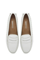 Women's White Leather Loafer | Derimod