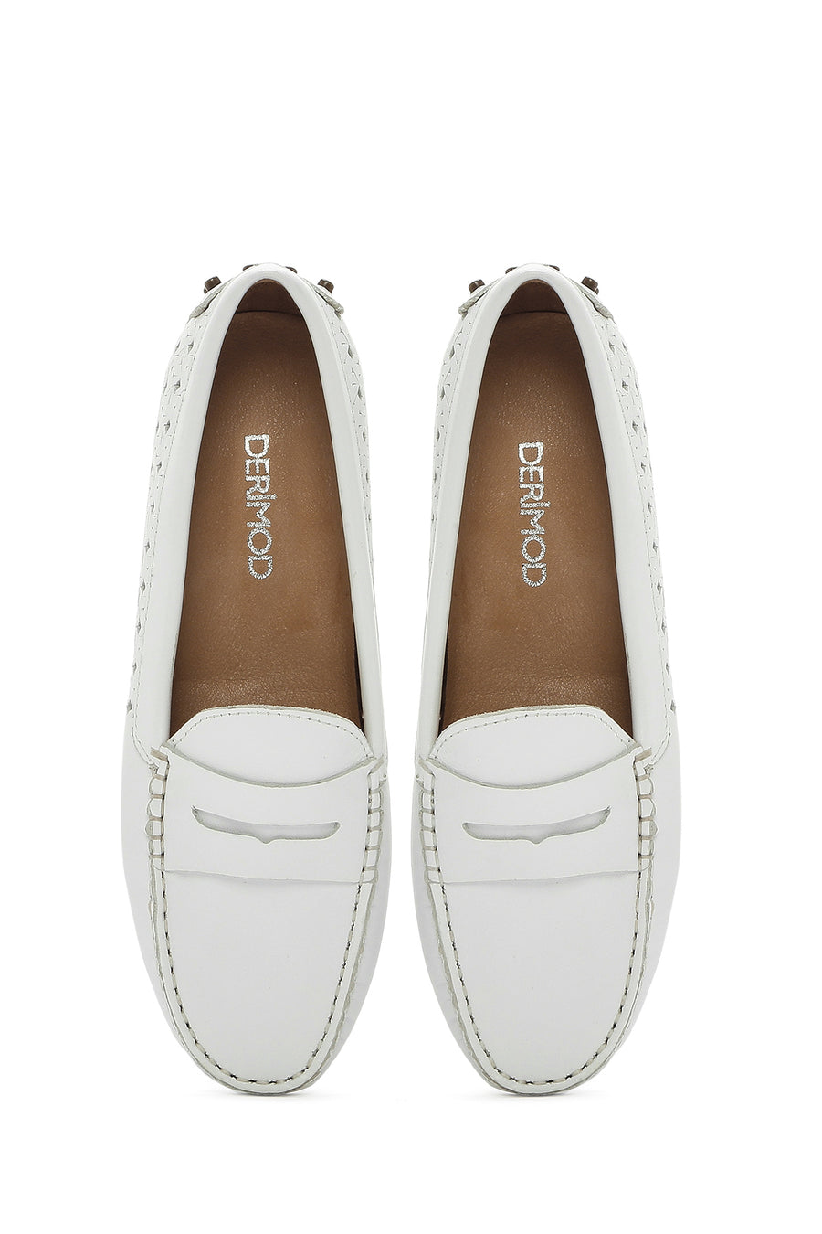 Women's White Leather Loafer