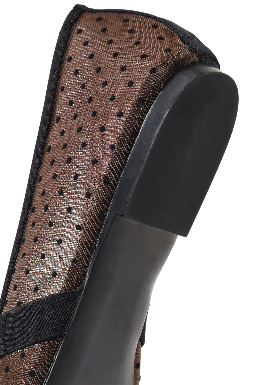 Woman Brown Patterned Fabric Ballet Flats