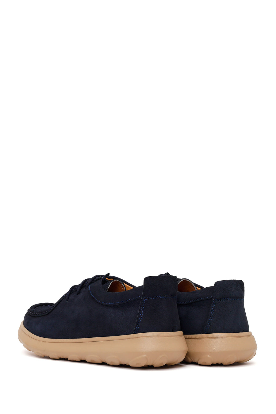 Male Navy Nubuck Leather Casual Shoes