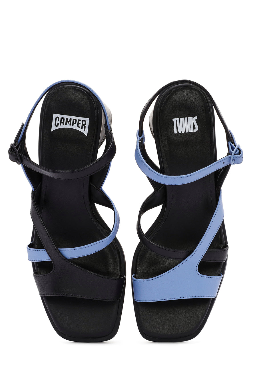 Camper Women's Multicolored Chunky Heel Ankle Strap Leather Sandals