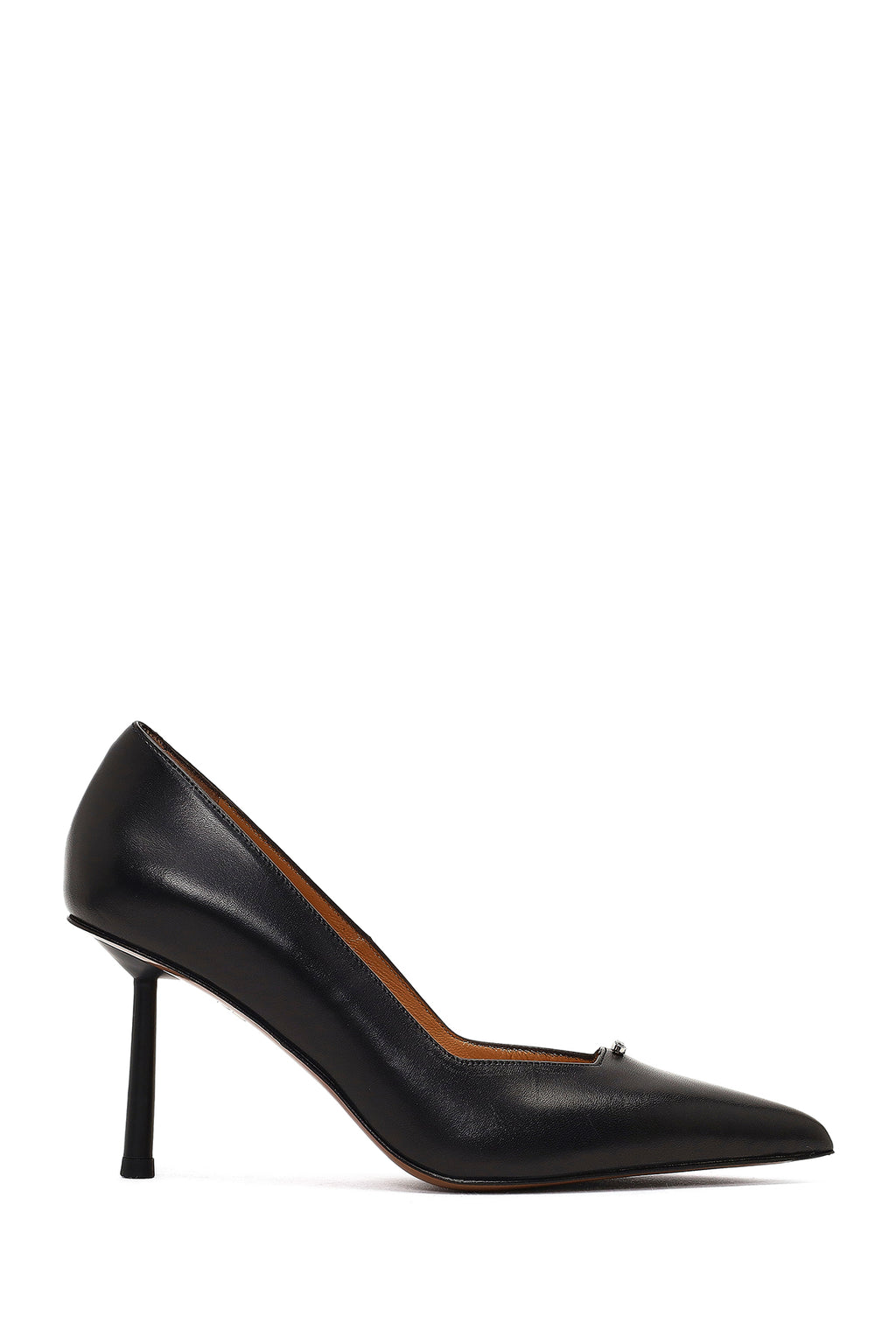 Kadın Siyah İnce Topuklu Deri Stiletto