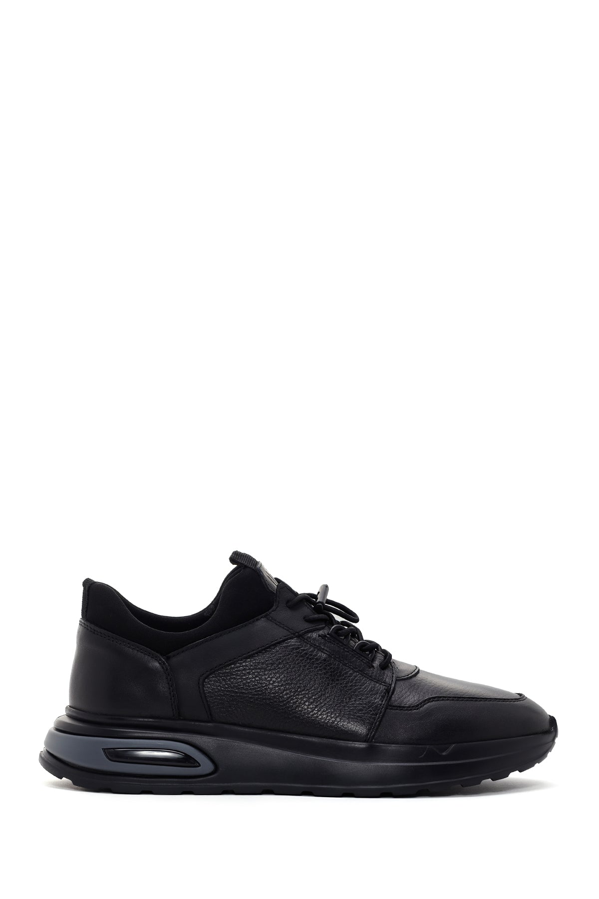 Men's Black Leather Casual Sneaker 23WFD6085FT | Derimod