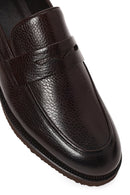 Erkek Kahverengi Deri Klasik Loafer | Derimod