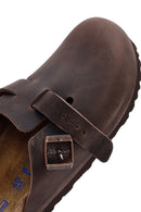 Birkenstock Men's Brown Boston Nubuck Leather Slippers | Derimod