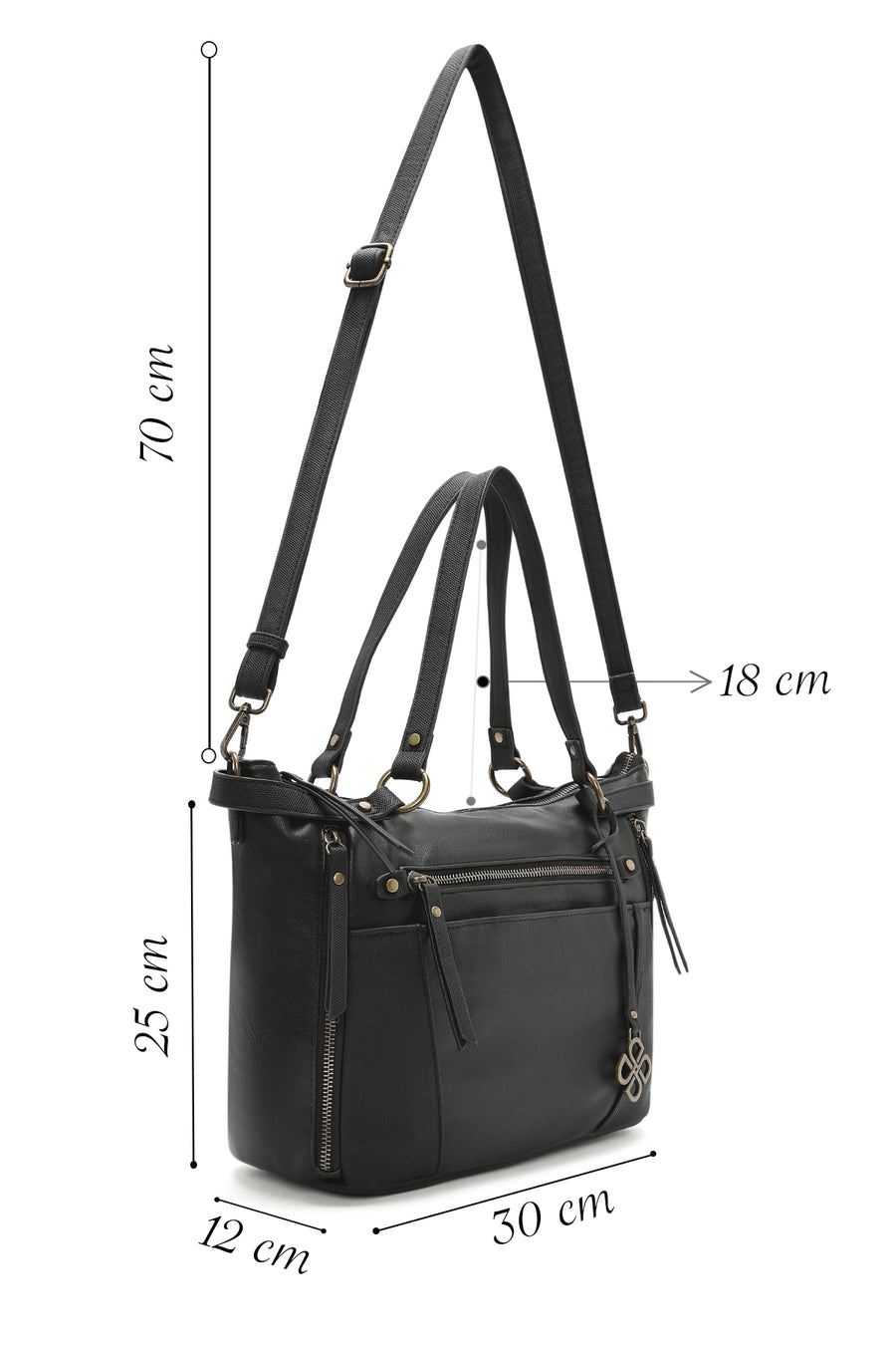 Women's Black Long Strap Shoulder Bag