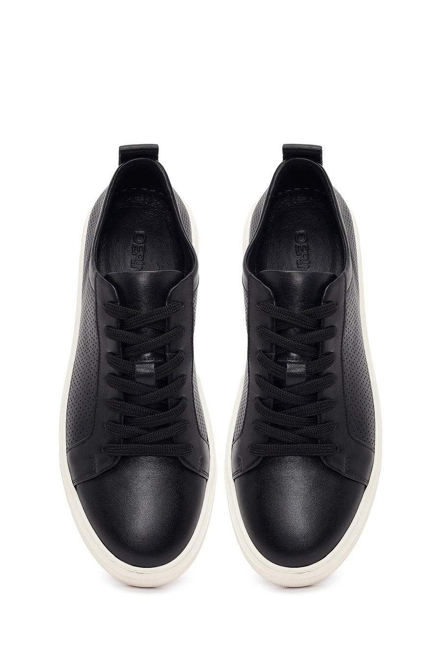 Male Black Lace-Up Leather Sneaker