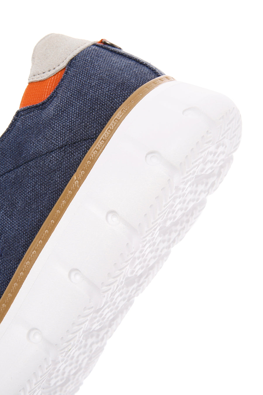 Men's Navy Blue Lace-Up Thick Sole Fabric Sneaker