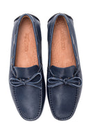 Erkek Lacivert Deri Casual Loafer | Derimod