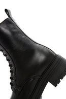 Women's Black Thick Soled Leather Boots | Derimod