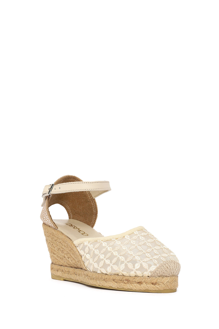Women's Cream-Colored Ankle Buckle Platform Espadrilles