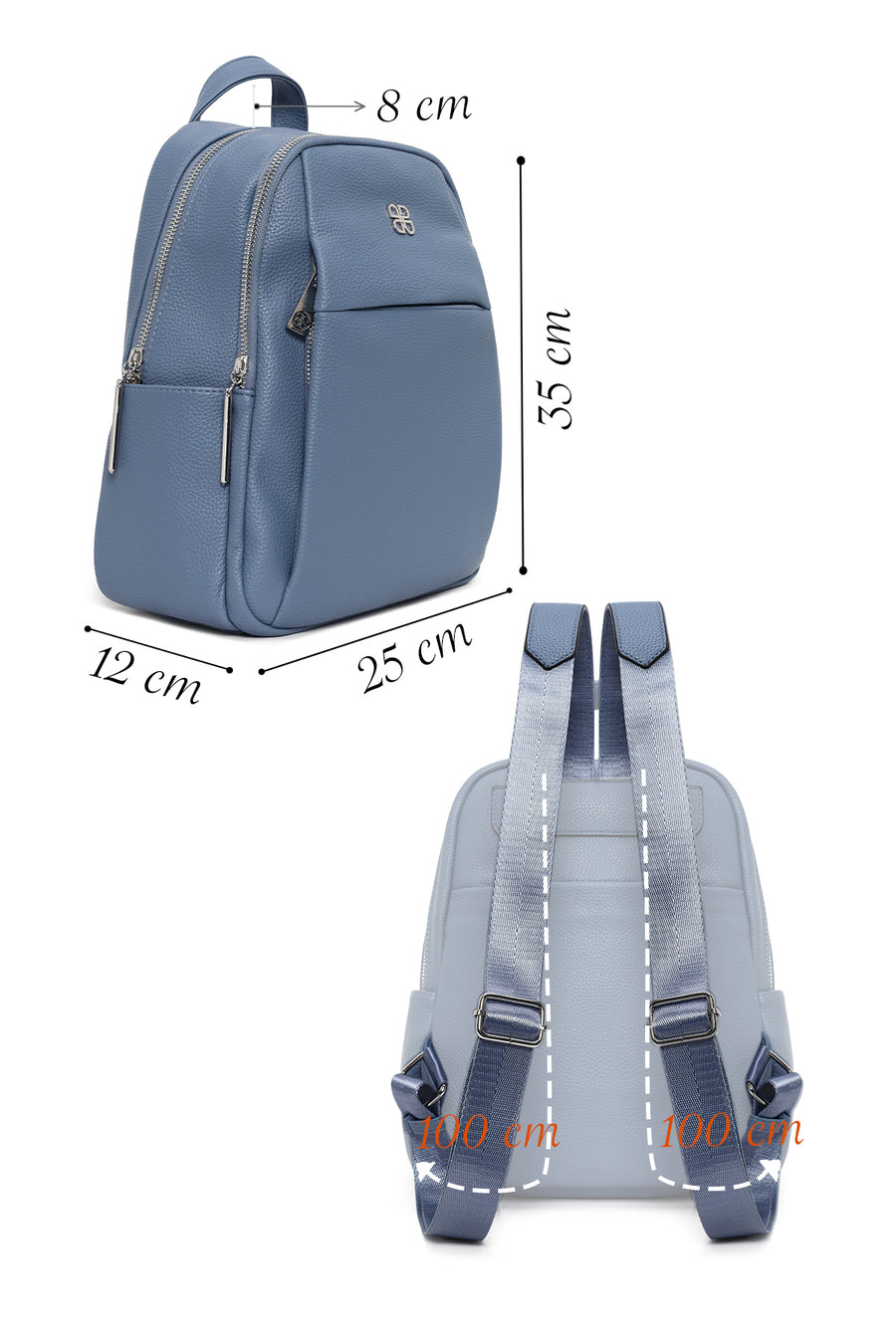 Woman Blue Backpack