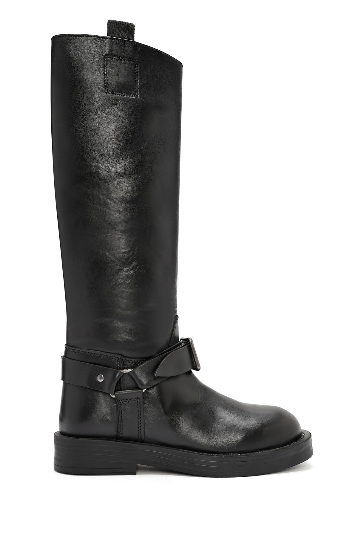 Women's Black Buckle Detailed Leather Boots 24WFD187218 | Derimod