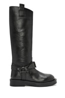 Women's Black Buckle Detailed Leather Boots | Derimod