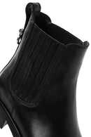 Women's Black Leather Chelsea Boots | Derimod