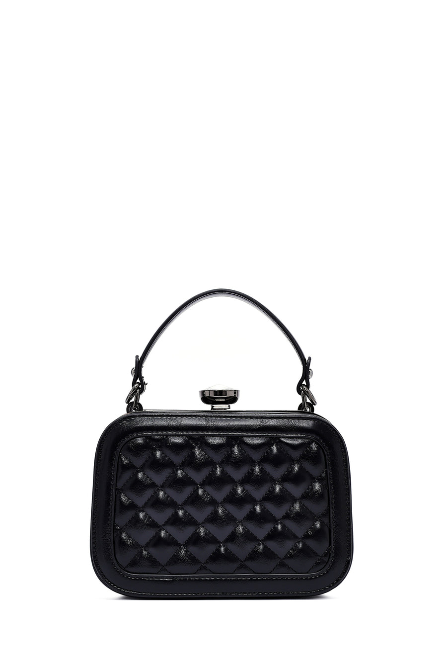 Women's Black Long Strap Stone Bag