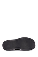 Women's Black Thick-Sole Leather Sandals | Derimod