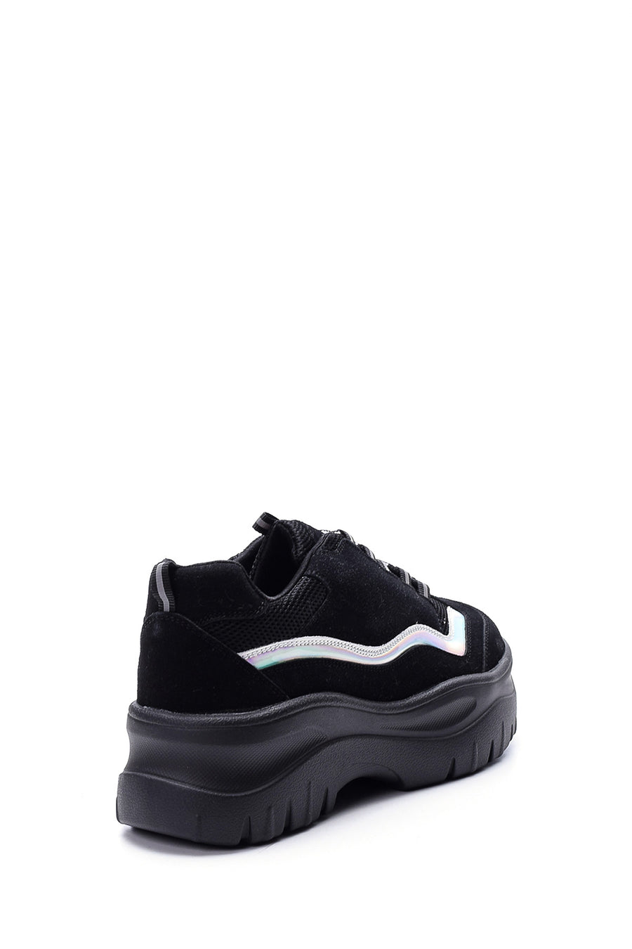 Kadın Gümüş Detaylı Süet Sneaker