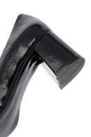 Woman Black Thick-heeled Leather Shoes | Derimod