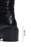 Women's Black Leather Heeled Boots | Derimod