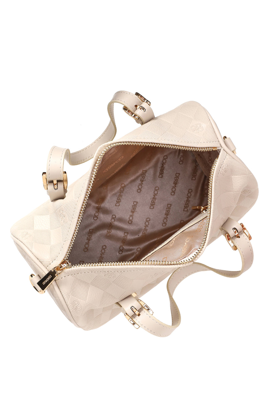Woman Cream Long Strap Printed Shoulder Bag