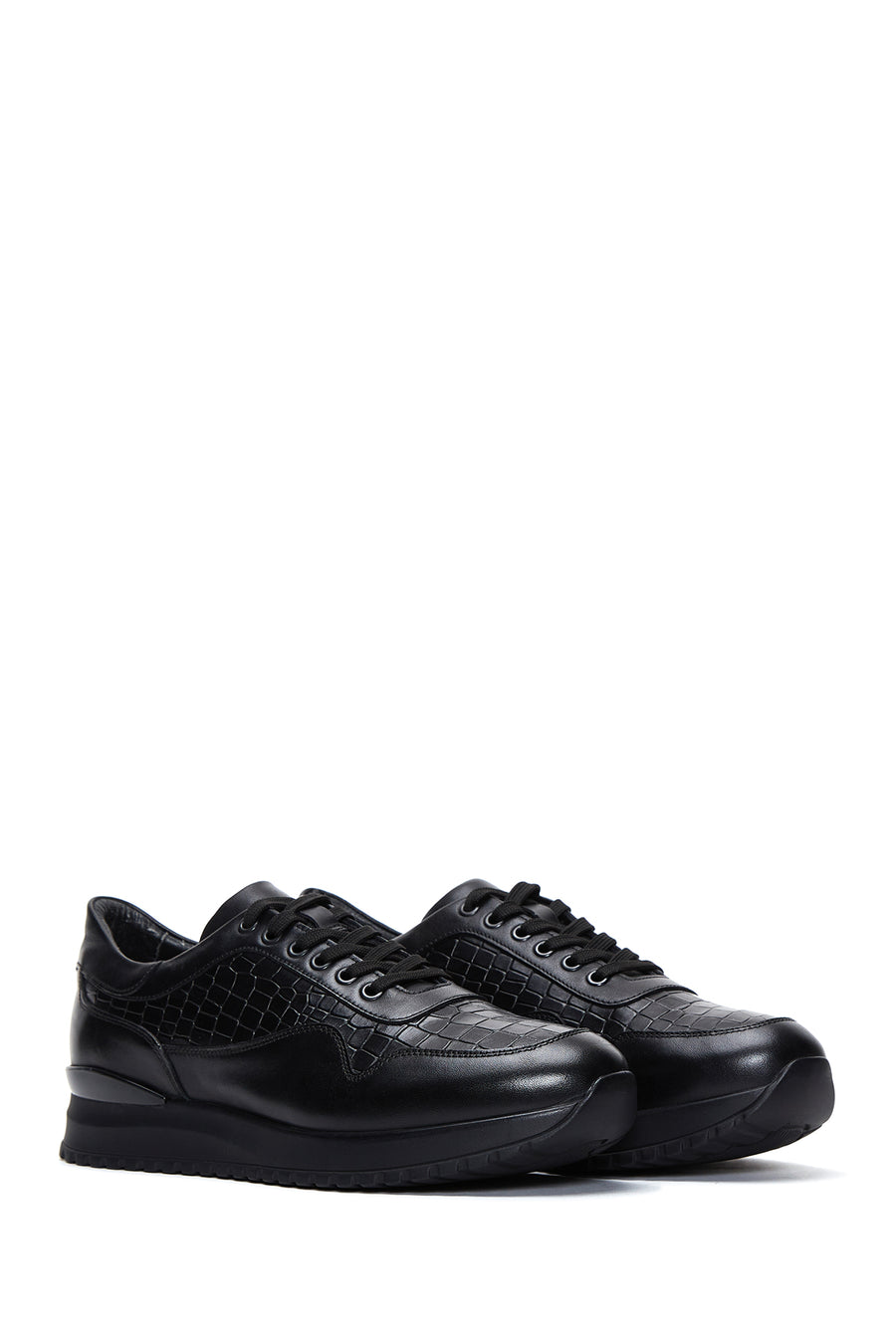 Men's Black Leather Sneaker