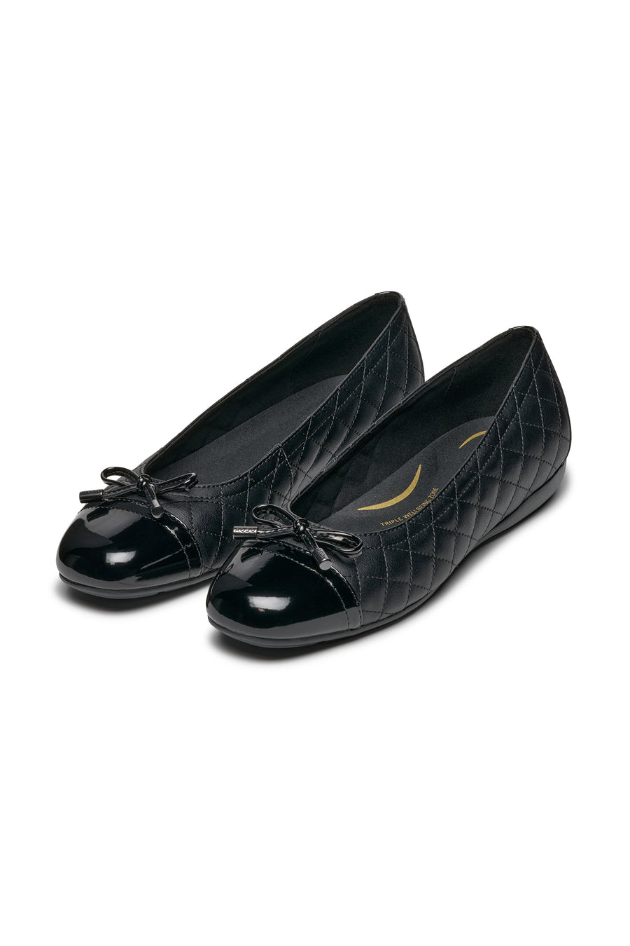 Geox Women's Black Annytah Quilted Patterned Leather Ballerina