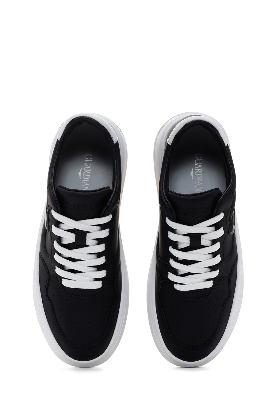 Alberto Guardiani Erkek Siyah New Era Kalın Tabanlı Deri Sneaker