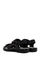 Men's Black Leather Sandals | Derimod