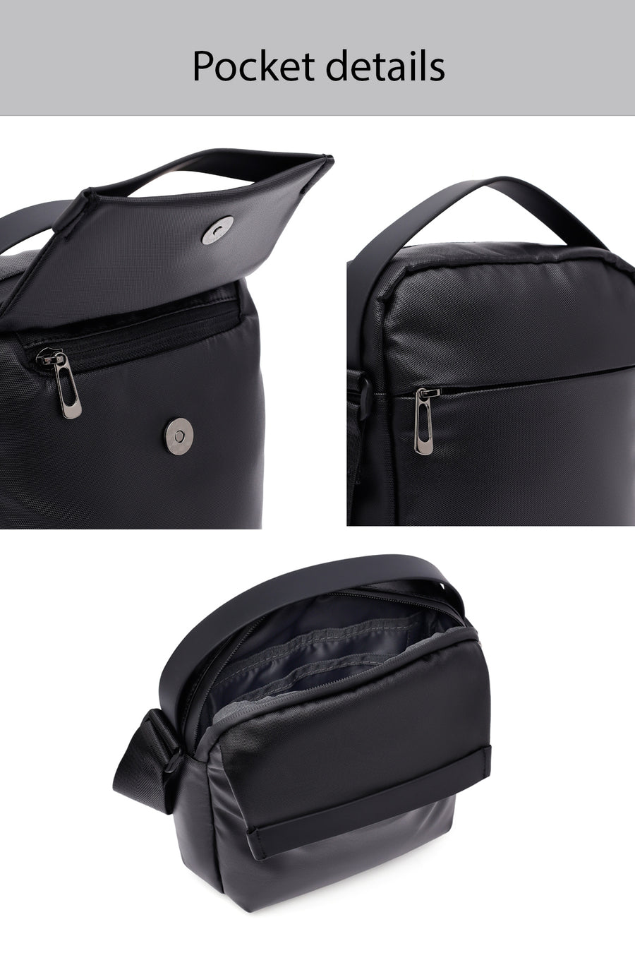 D-Pack Men's Black Crossbody Bag