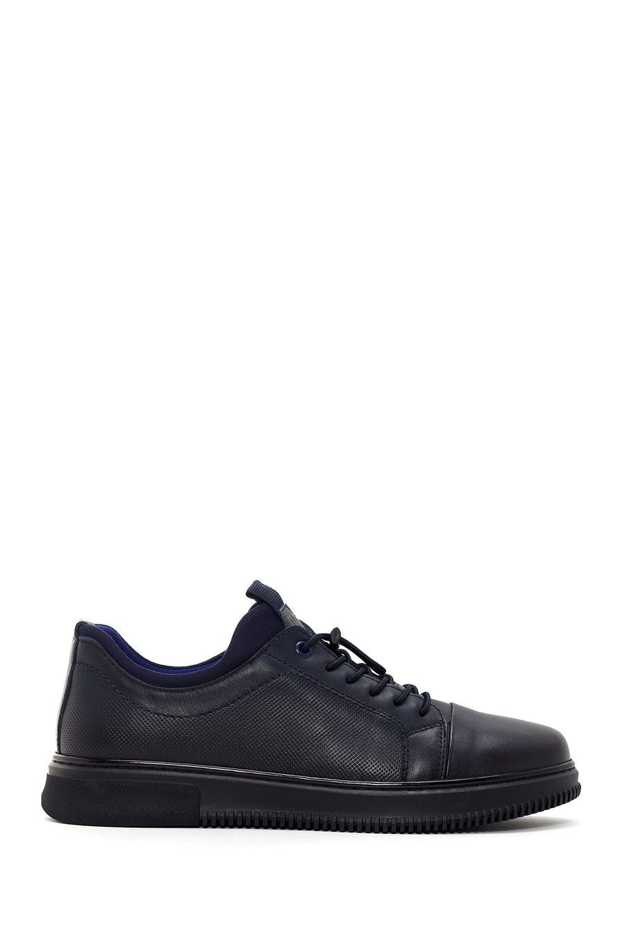 Men's Navy Blue Leather Sneaker 23WFD608226 | Derimod