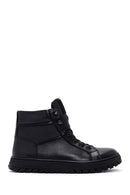 Men's Black Zippered Leather Boots | Derimod