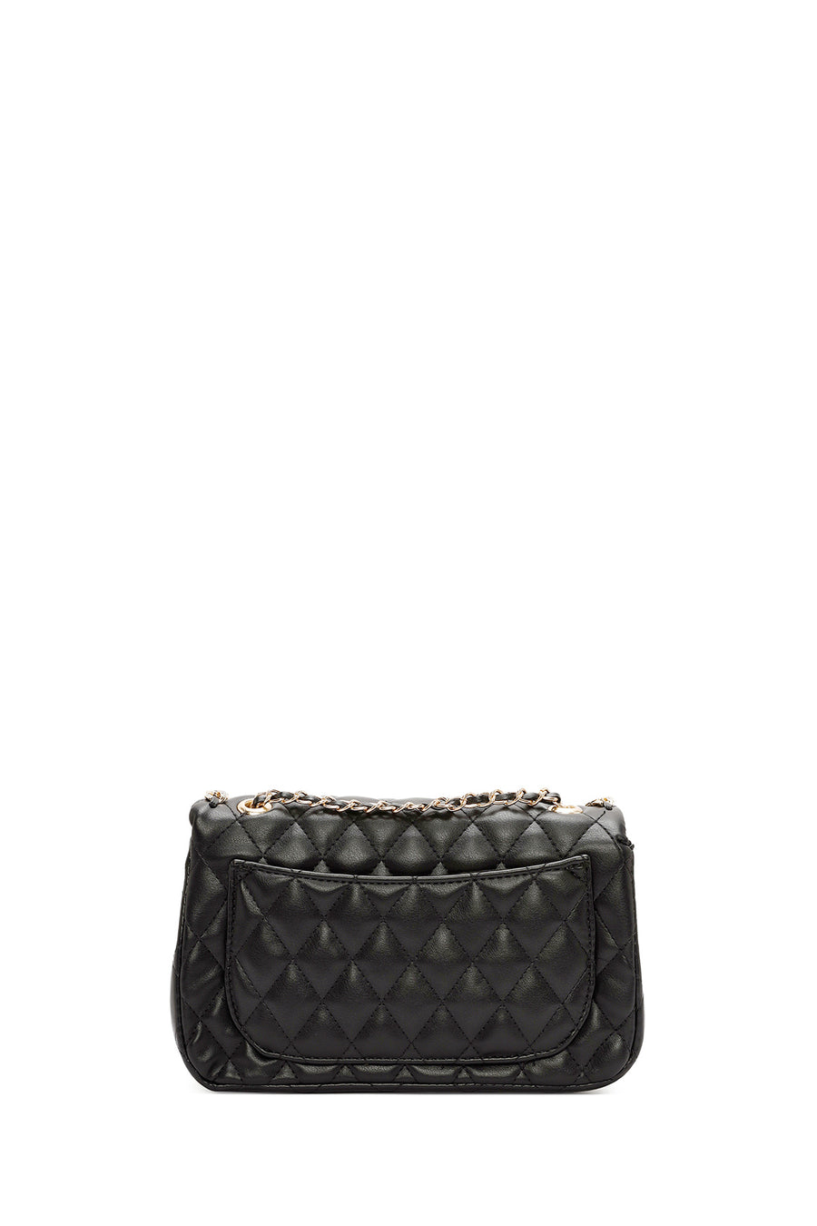 Women's Black Long Strap Quilted Patterned Shoulder Bag