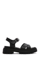 Women's Black Ankle Strap Thick Soled Sandals | Derimod