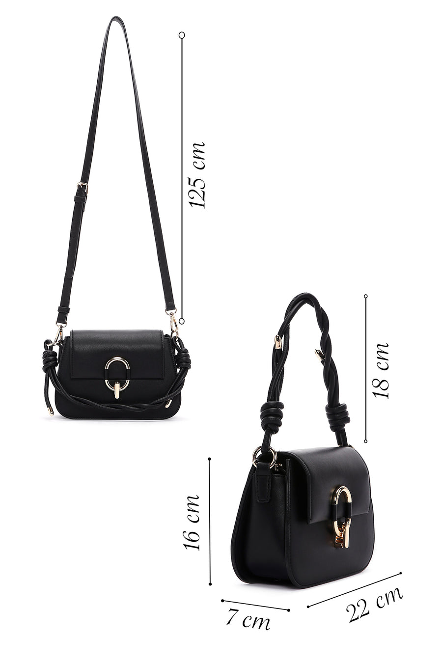Women's Black Long Strap Shoulder Bag