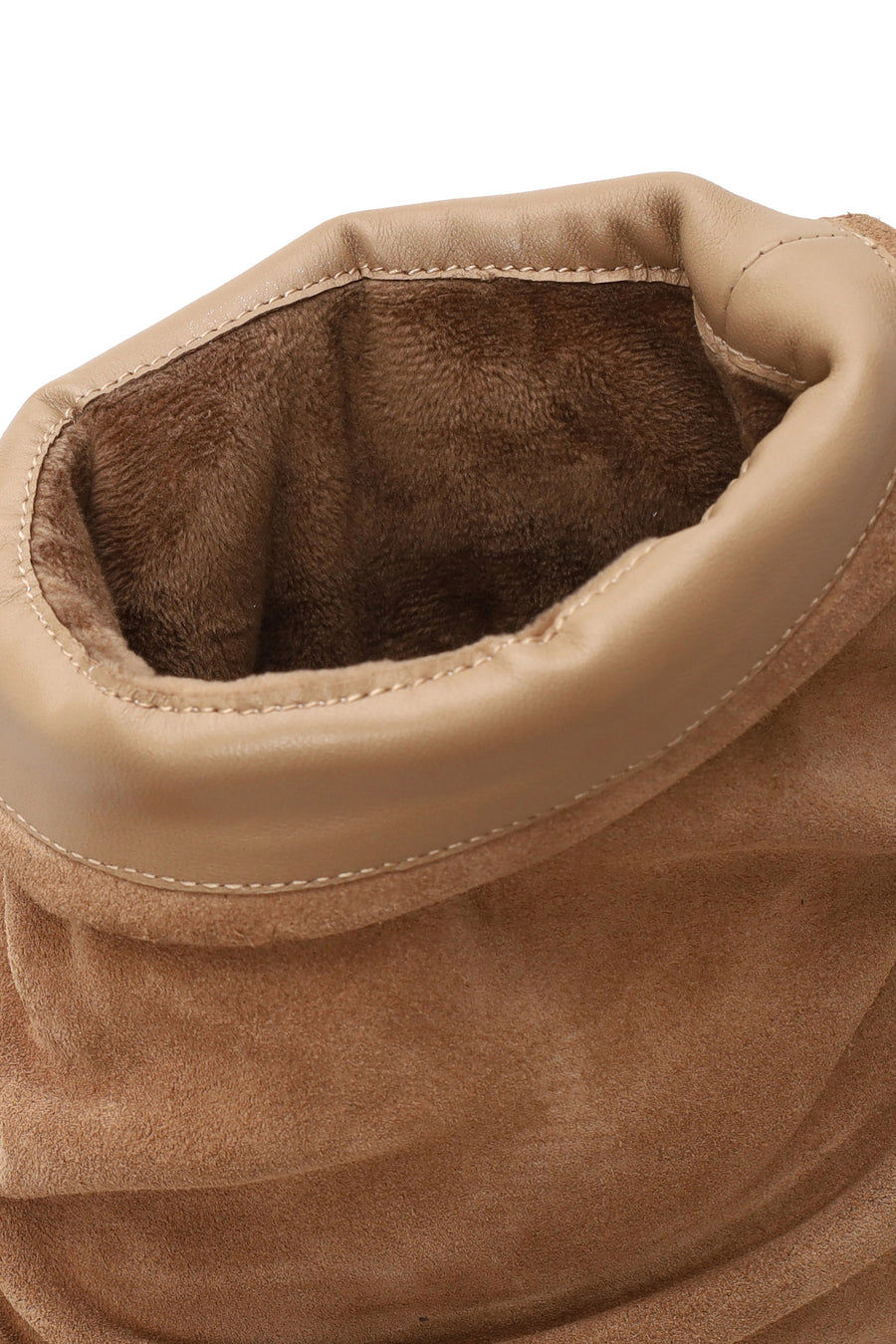 Woman Beige Chunky-Heel Suede Boots