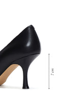 Women's Black Leather Thin Heeled Shoes | Derimod