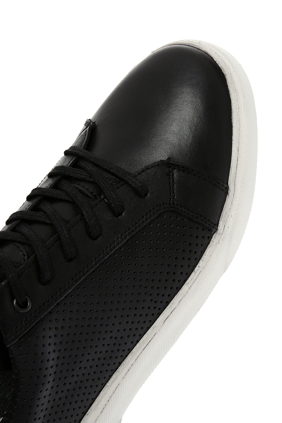 Men's Black Lace-up Leather Sneaker