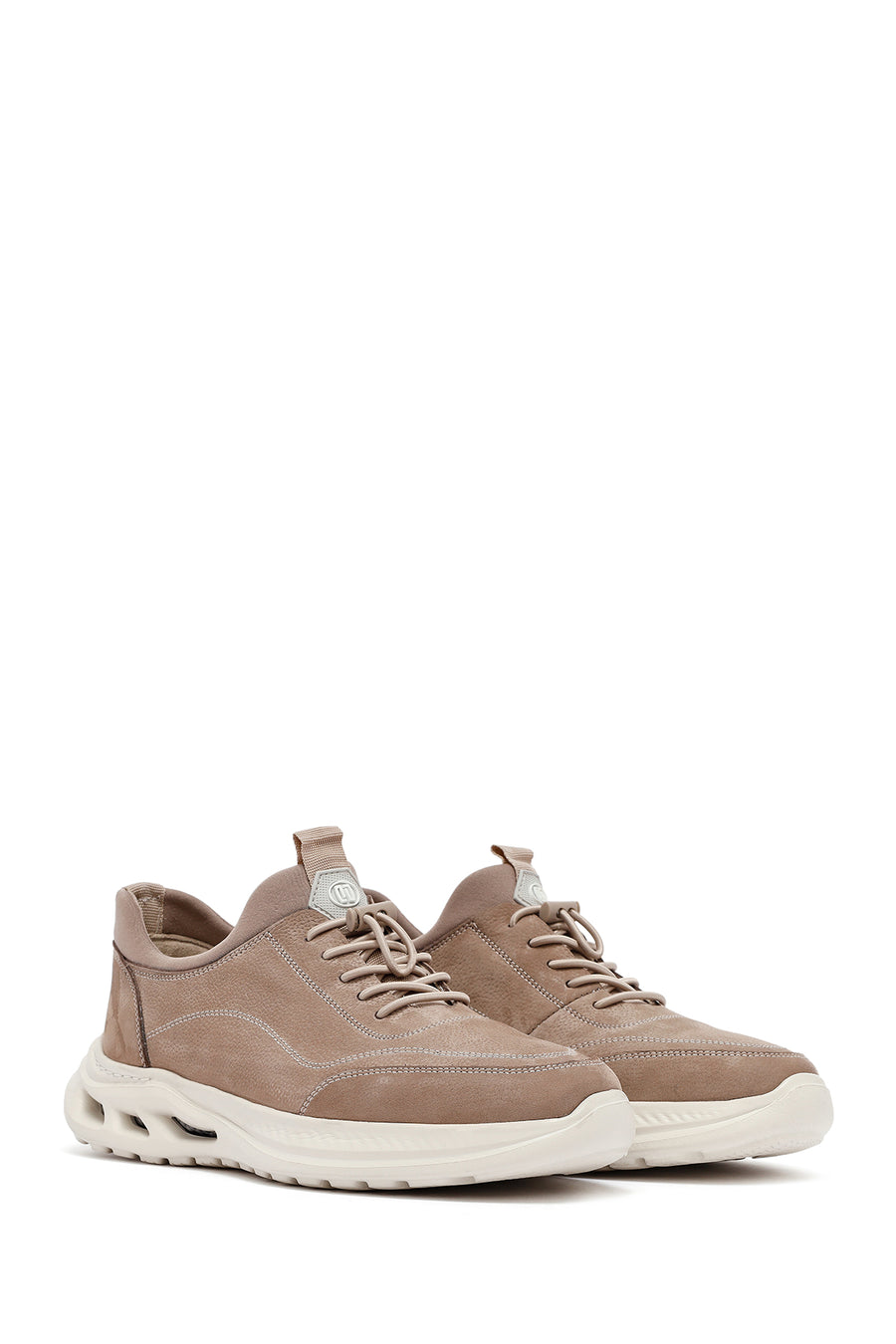 Men's Mink Lace-Up Nubuck Leather Sneaker