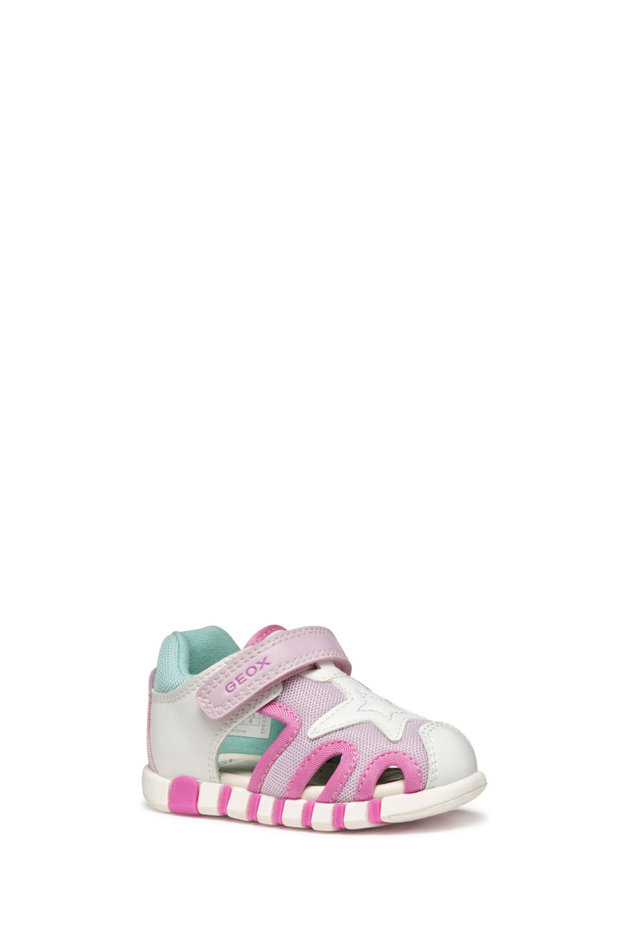 Geox Kız Bebek Beyaz B Sandal Iupidoo A - Synt + Mesh Bantlı Kumaş Sandalet